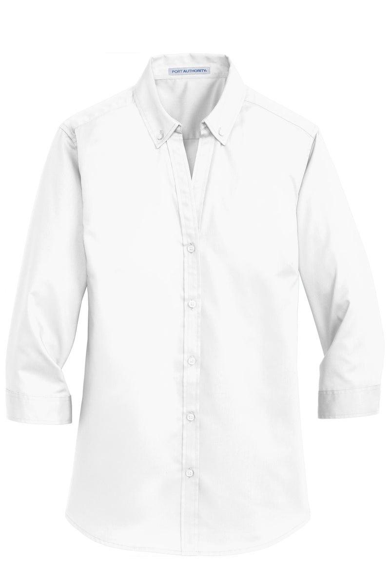 Port Authority Women's 3/4-Sleeve SuperPro Twill Shirt - White