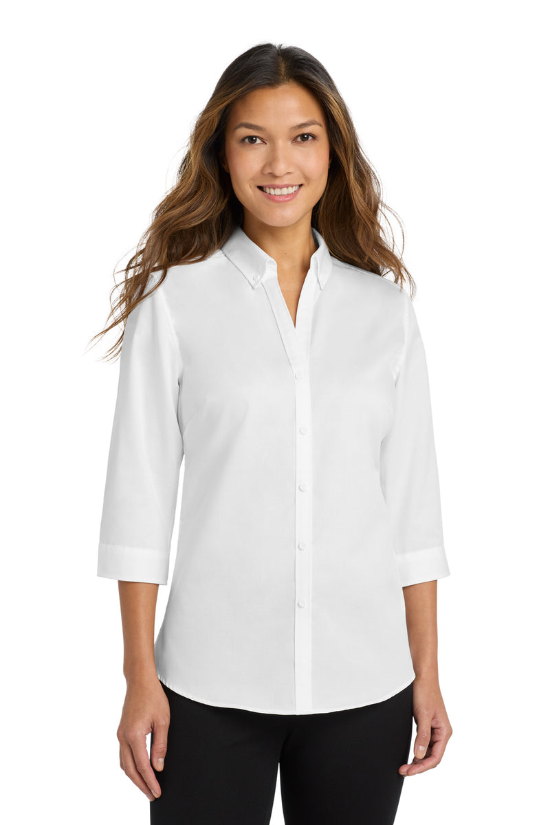 Port Authority Women's 3/4-Sleeve SuperPro Twill Shirt - White
