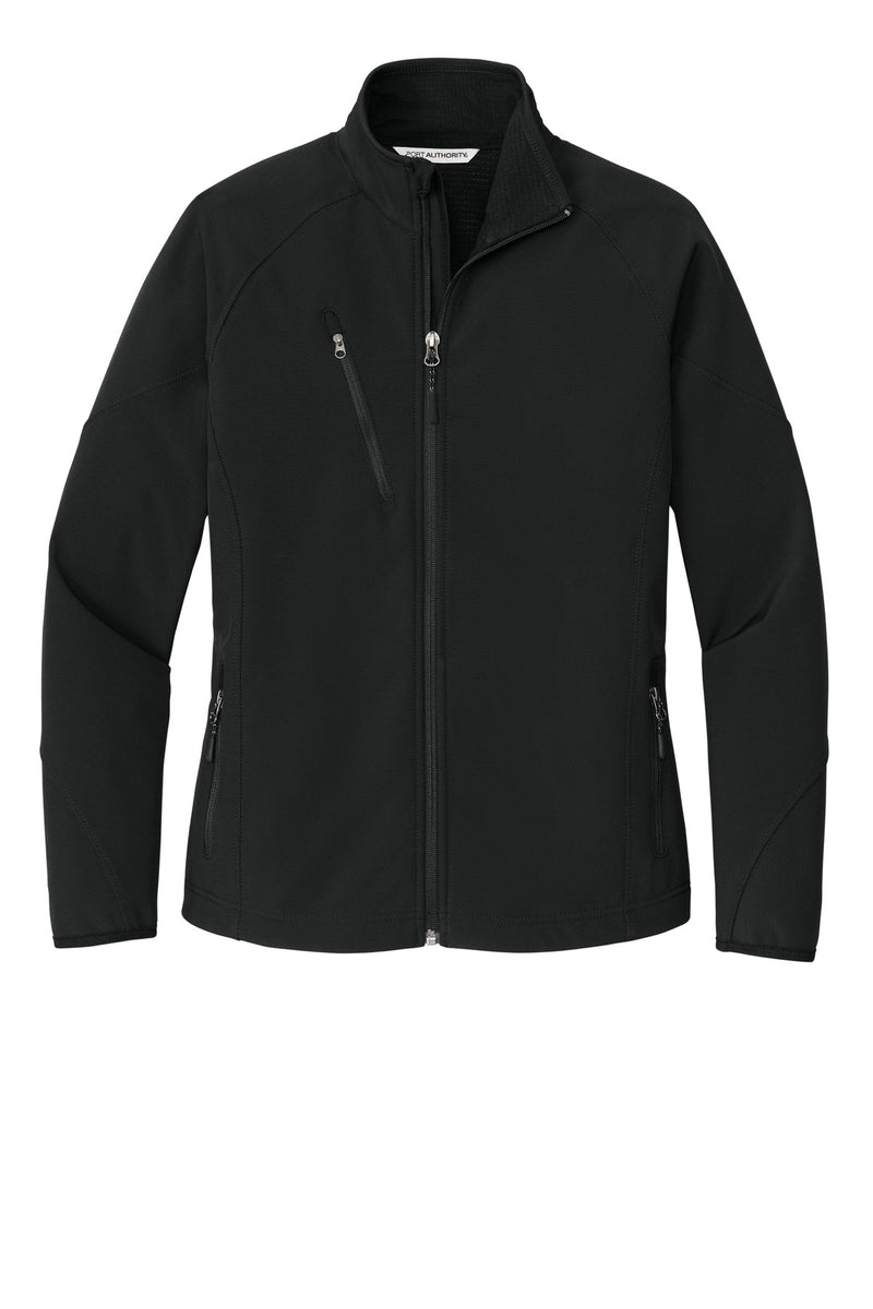 Port Authority Women's Textured Soft Shell Jacket - Black