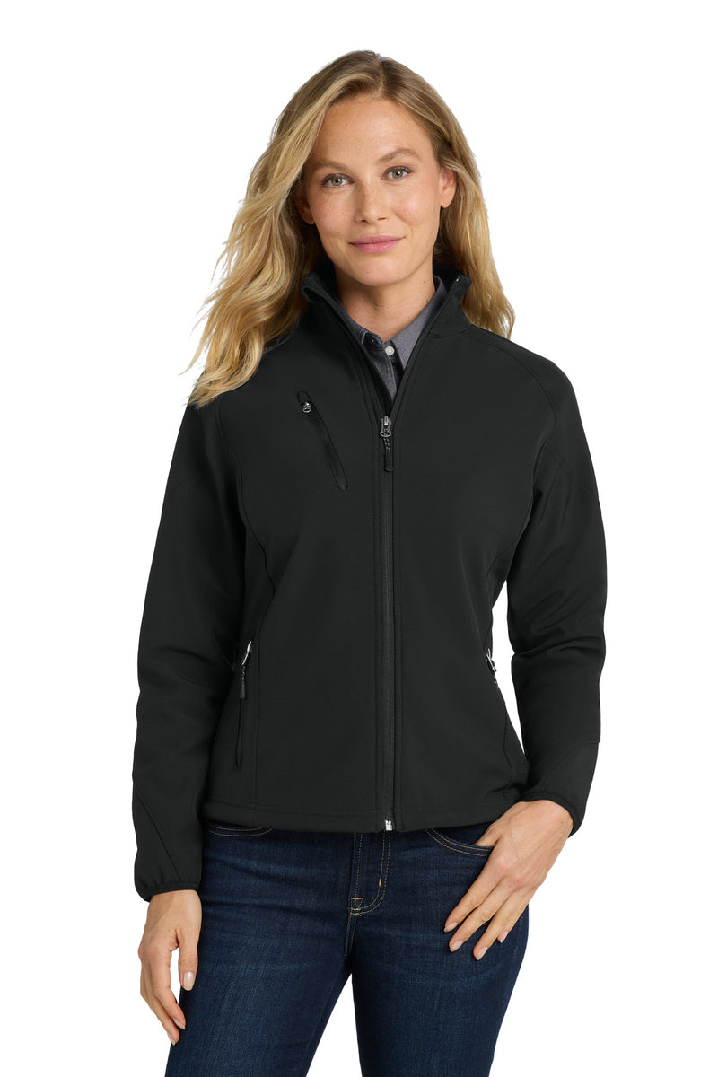 Port Authority Women's Textured Soft Shell Jacket - Black