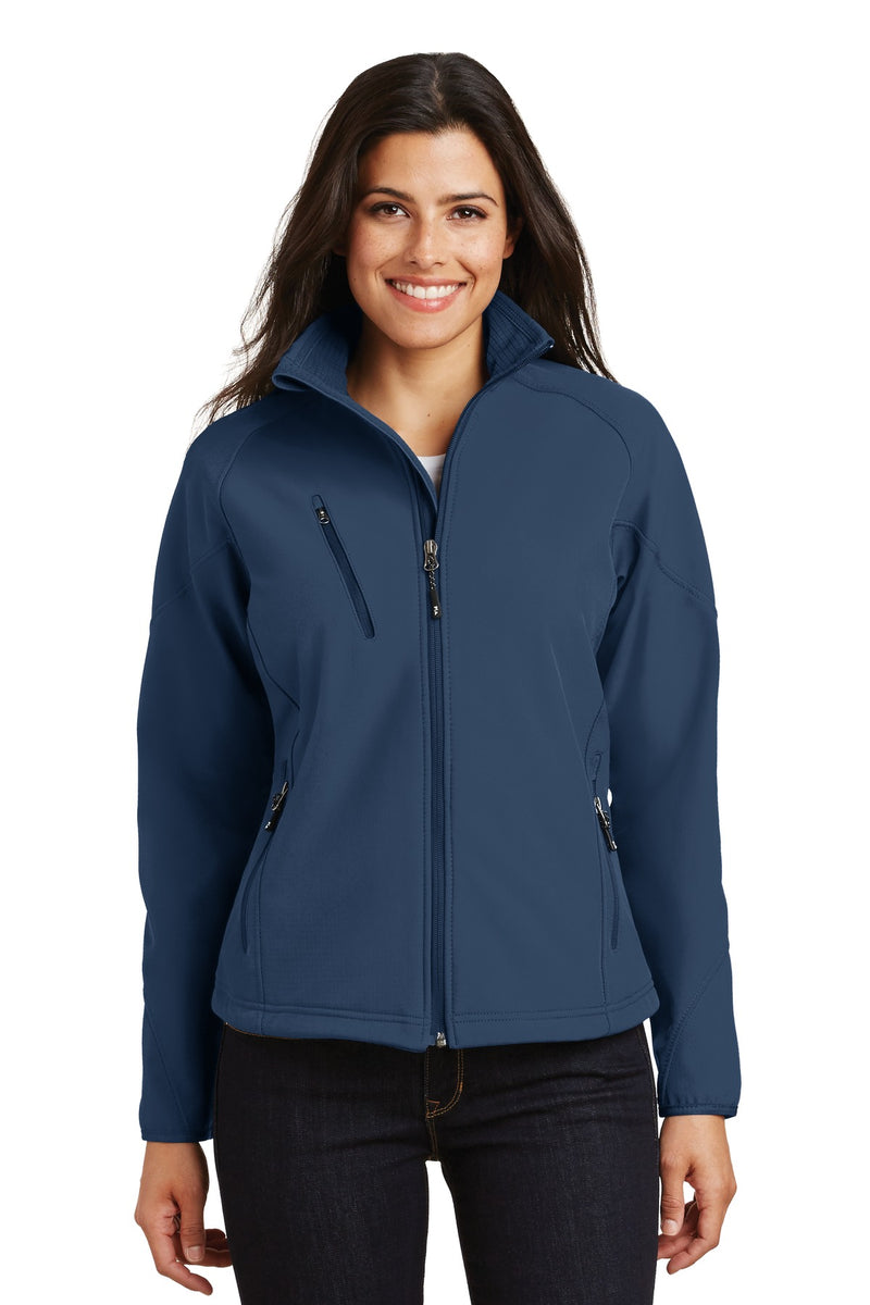 Port Authority Women's Textured Soft Shell Jacket - Insignia Blue