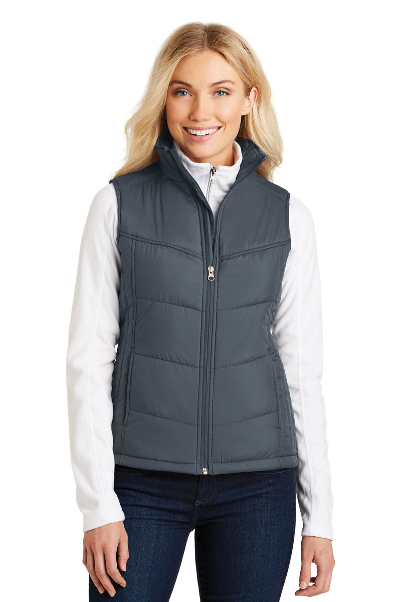 Port Authority Women's Puffy Vest - Dark Slate/ Black