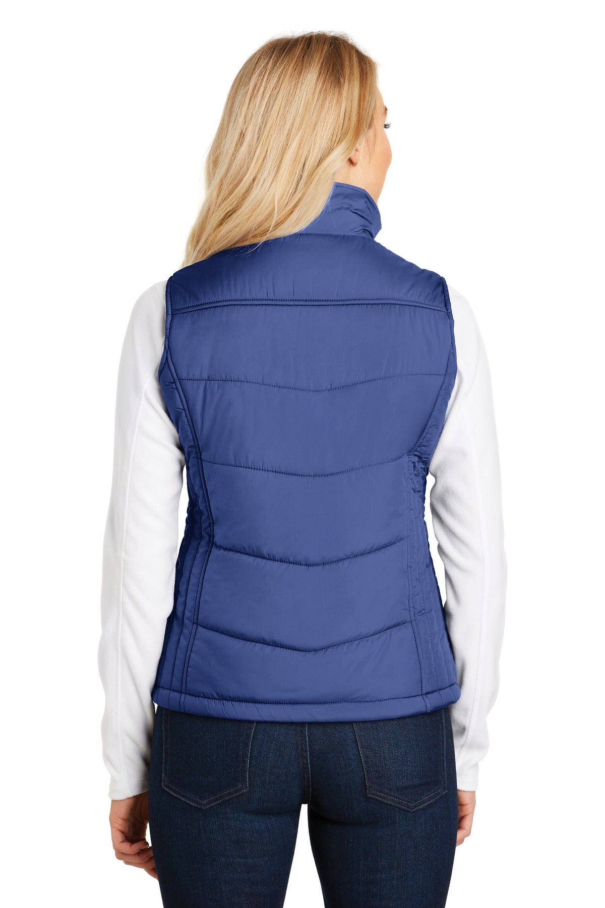 Port Authority Women's Puffy Vest - Mediterranean Blue/ Black