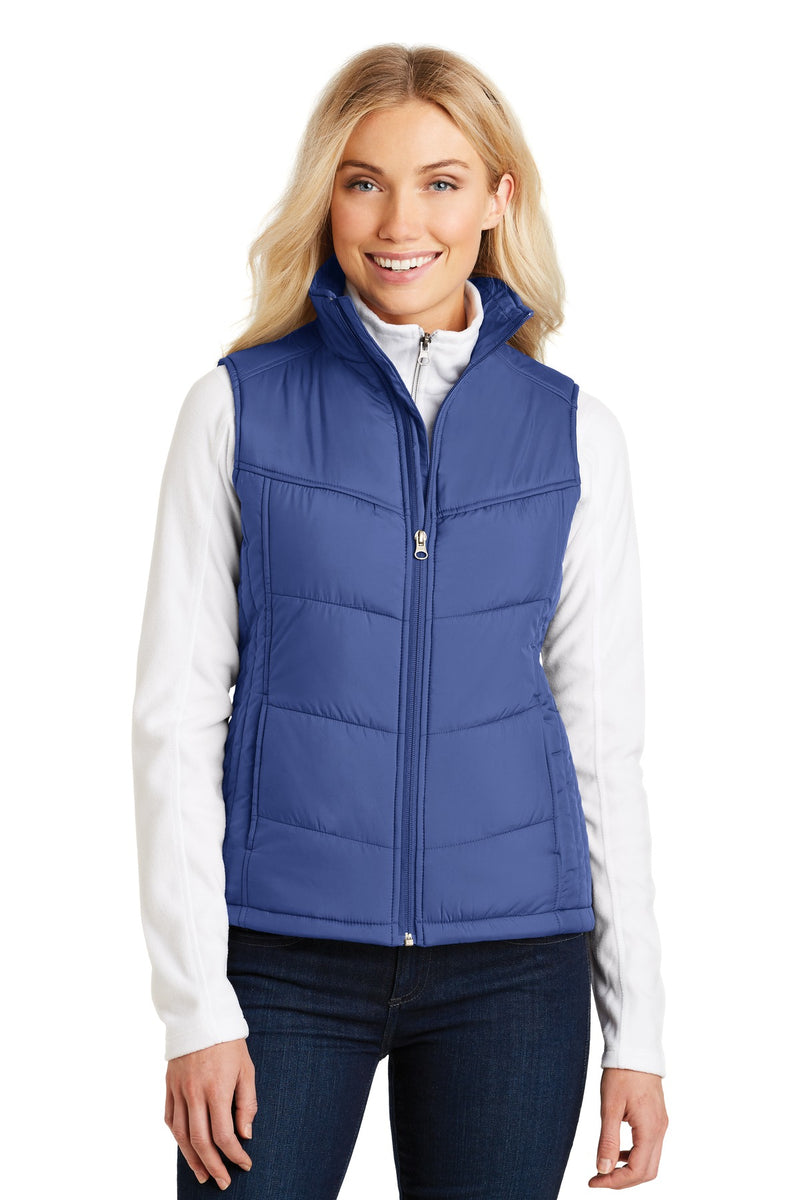 Port Authority Women's Puffy Vest - Mediterranean Blue/ Black
