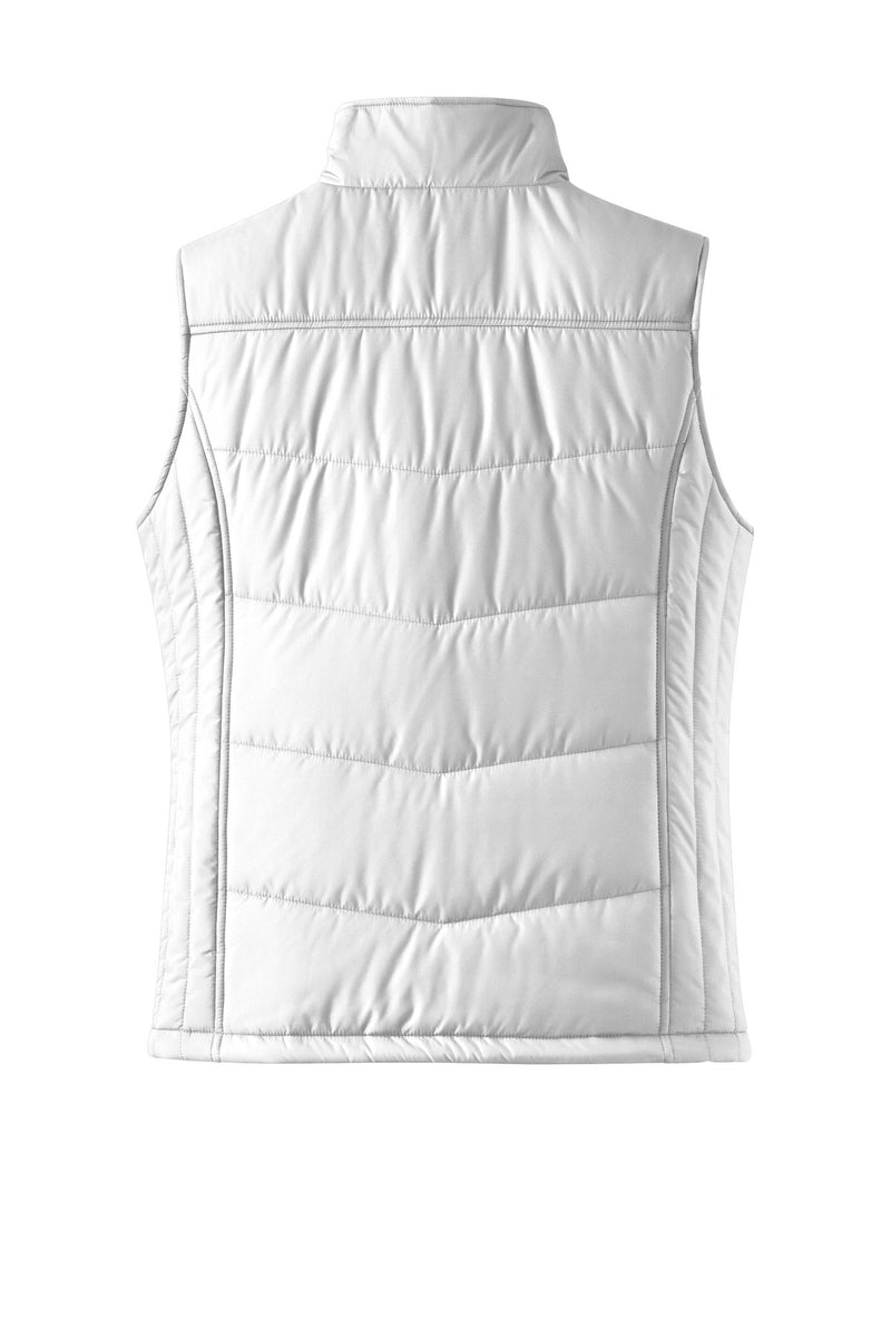Port Authority Women's Puffy Vest - White/ Dark Slate