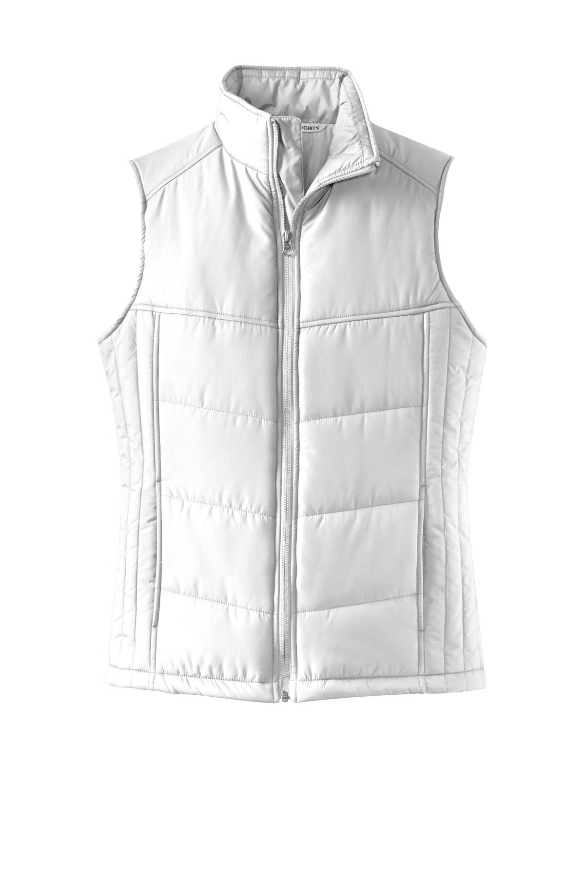 Port Authority Women's Puffy Vest - White/ Dark Slate