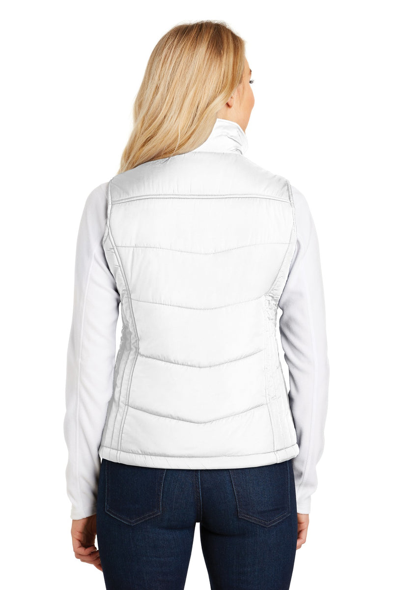 Port Authority Women's Puffy Vest - White/ Dark Slate