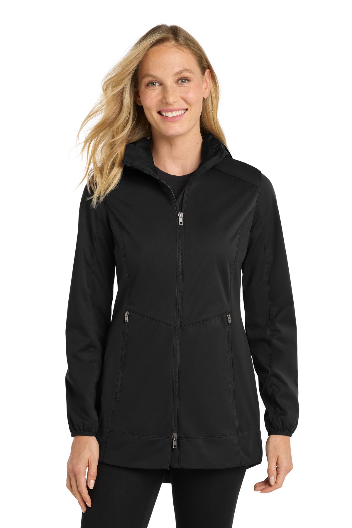 Port Authority Women's Active Hooded Soft Shell Jacket - Deep Black