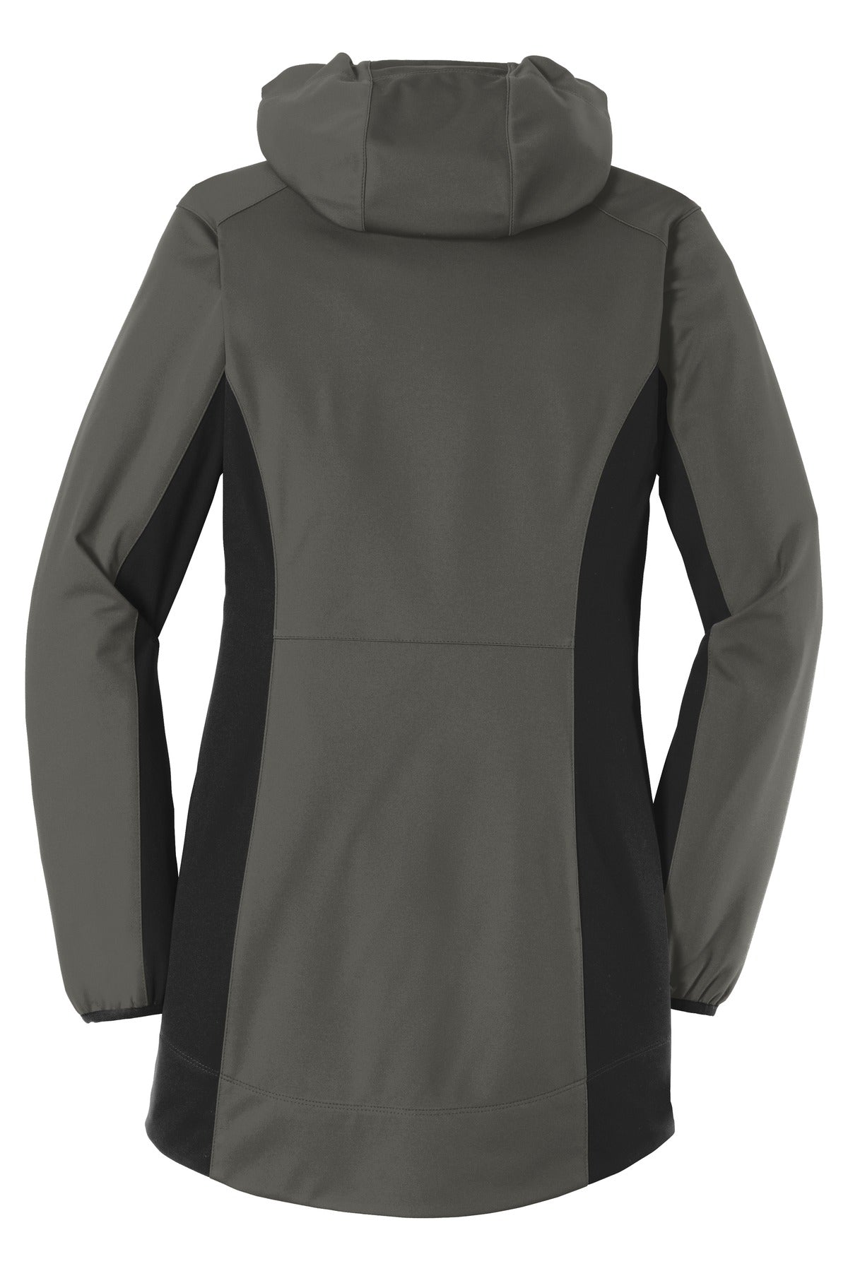 Port Authority Women's Active Hooded Soft Shell Jacket - Grey Steel/ Deep Black