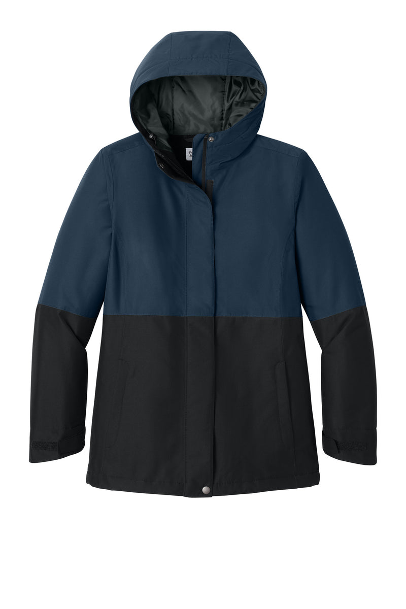 Port Authority Women's Insulated Heavy Ripstop Jacket - Dress Blue Navy/ Deep Black