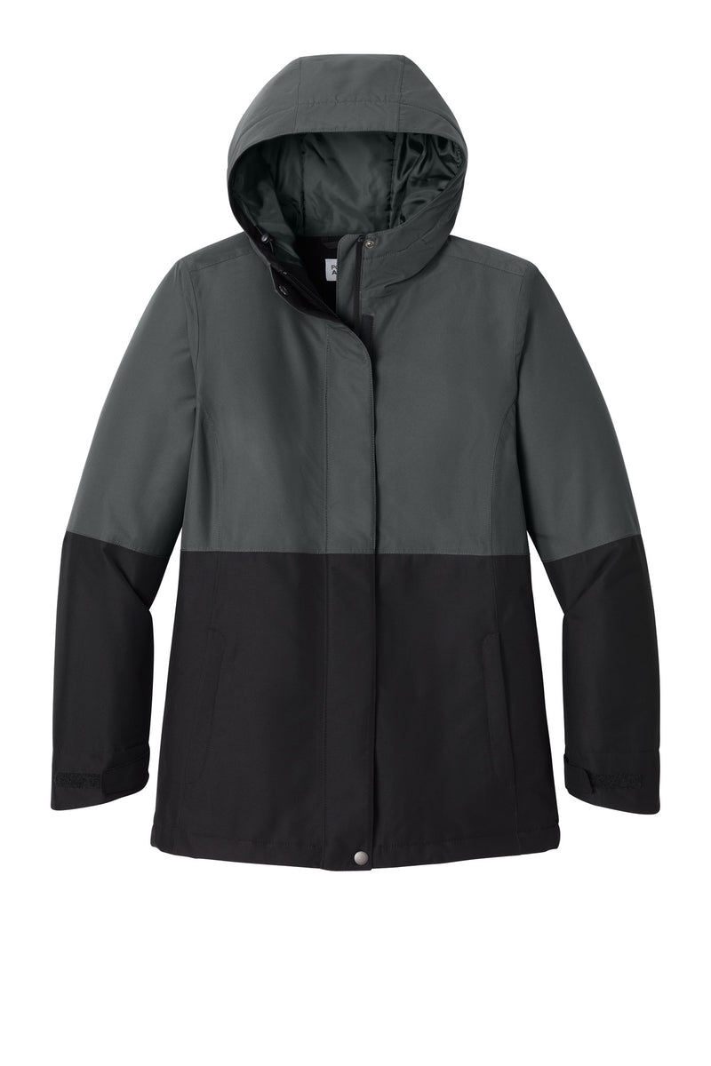 Port Authority Women's Insulated Heavy Ripstop Jacket - Grey Steel/ Deep Black