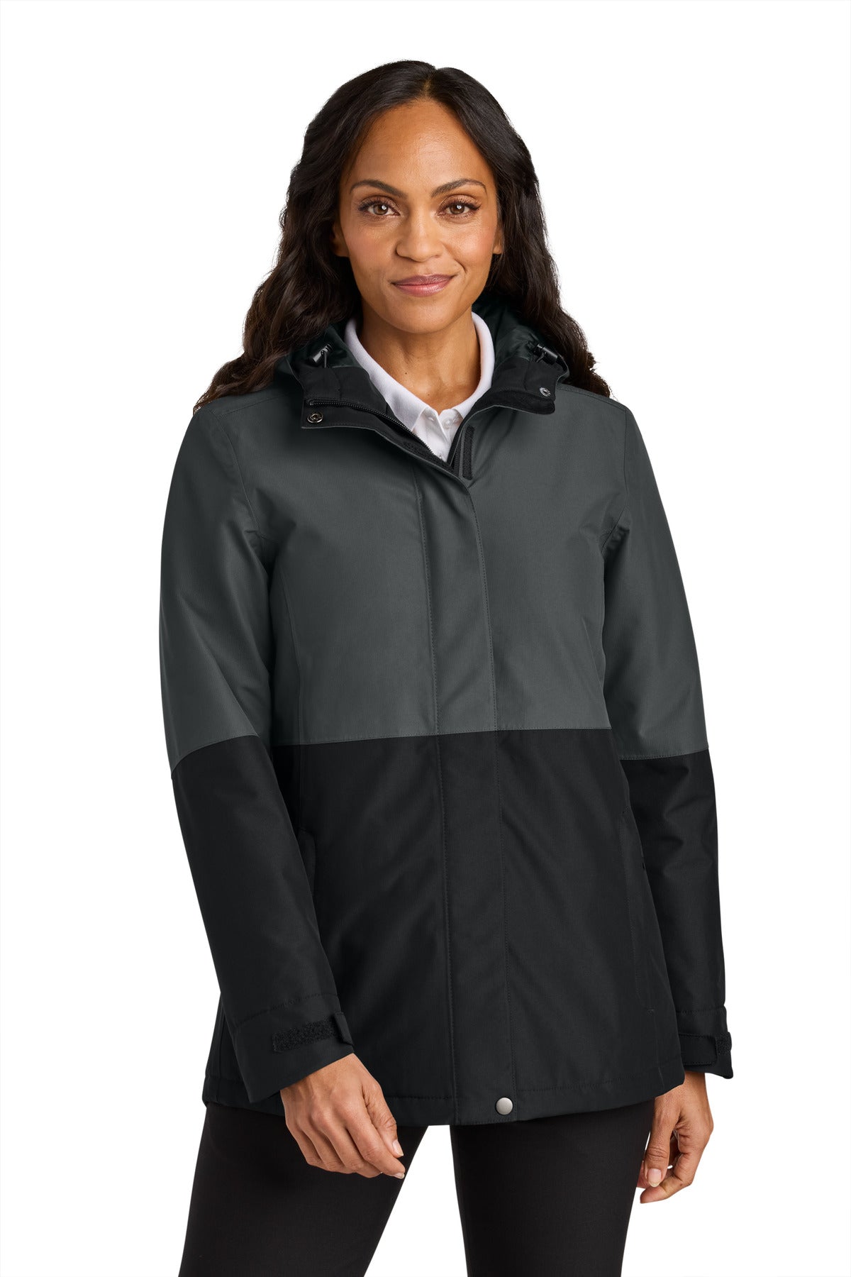 Port Authority Women's Insulated Heavy Ripstop Jacket - Grey Steel/ Deep Black
