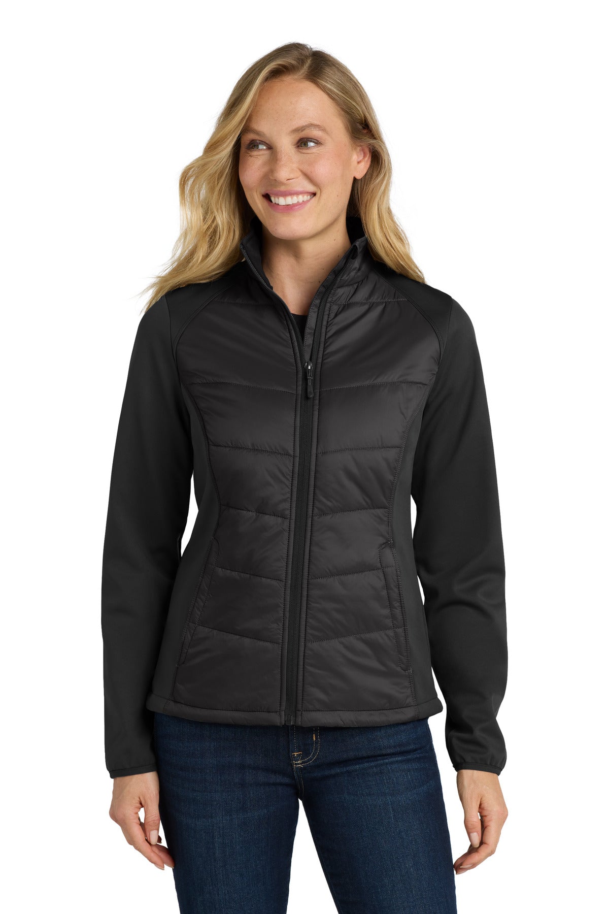 Port Authority Women's Hybrid Soft Shell Jacket - Deep Black