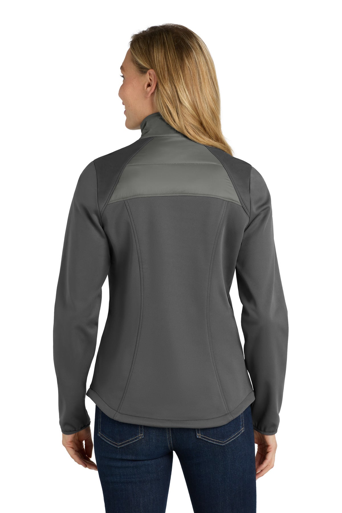 Port Authority Women's Hybrid Soft Shell Jacket - Smoke Grey/ Grey Steel