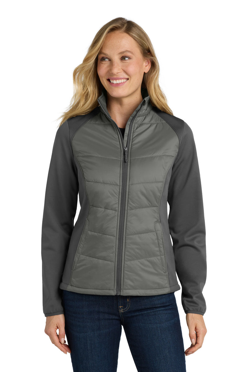 Port Authority Women's Hybrid Soft Shell Jacket - Smoke Grey/ Grey Steel