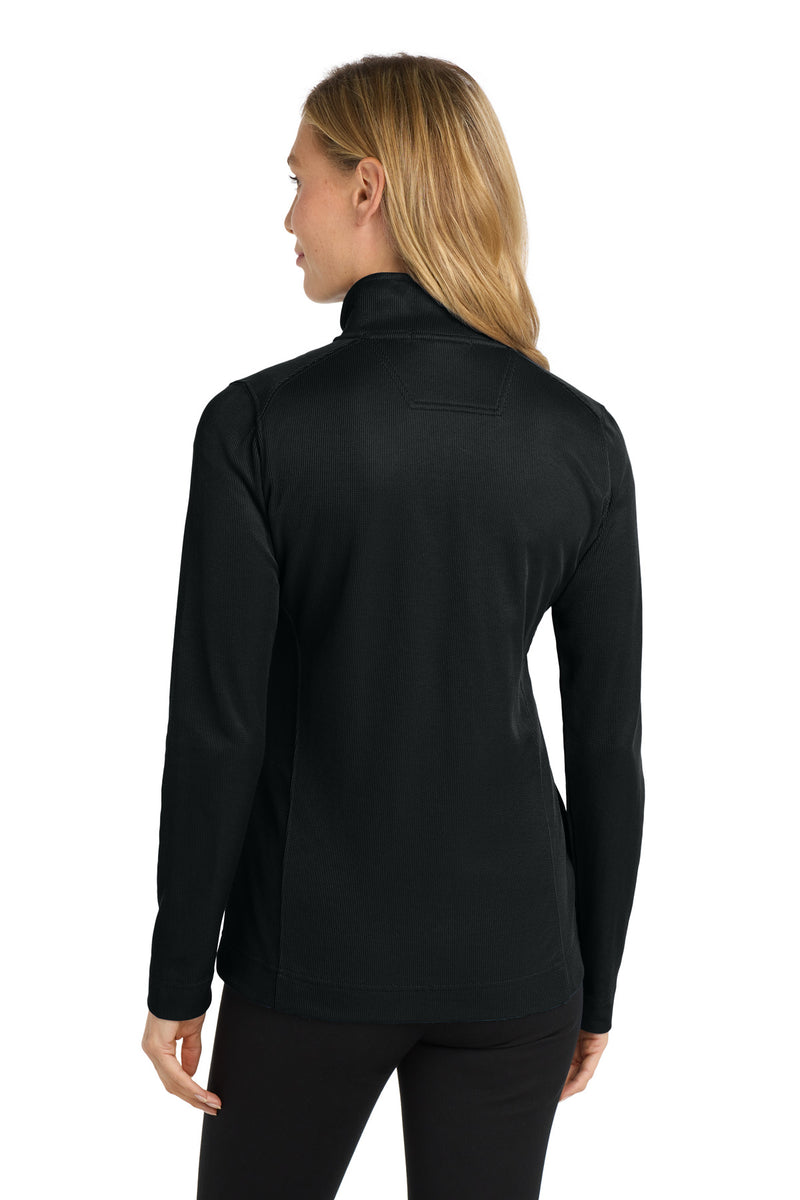 Port Authority Women's Vertical Texture Full-Zip Jacket - Black/ Iron Grey
