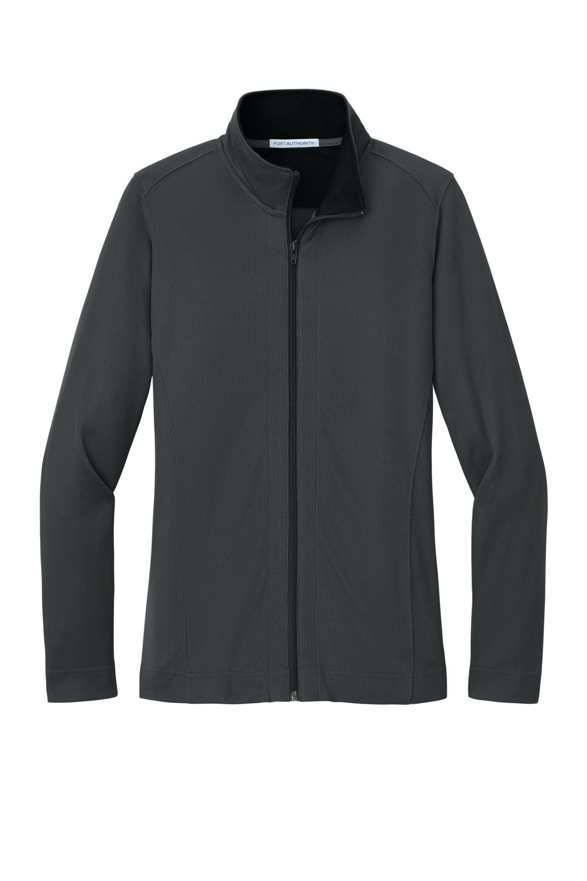 Port Authority Women's Vertical Texture Full-Zip Jacket - Iron Grey/ Black
