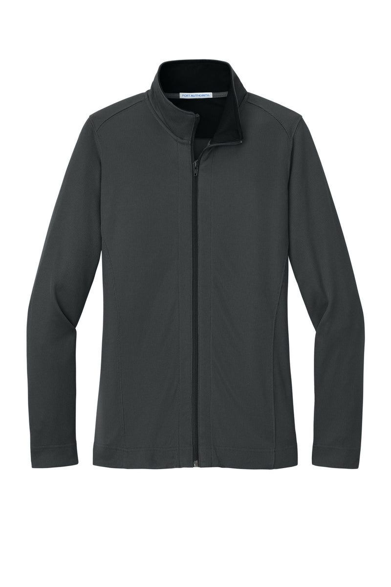 Port Authority Women's Vertical Texture Full-Zip Jacket - Iron Grey/ Black