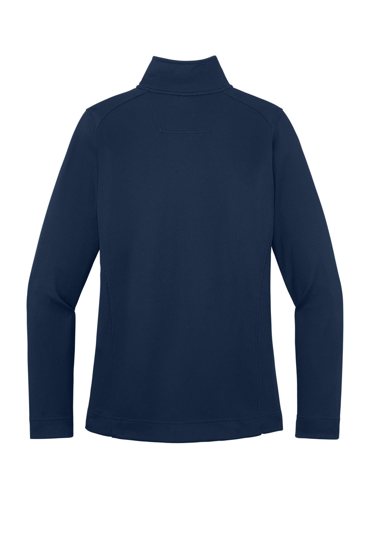 Port Authority Women's Vertical Texture Full-Zip Jacket - True Navy/ Iron Grey flat back