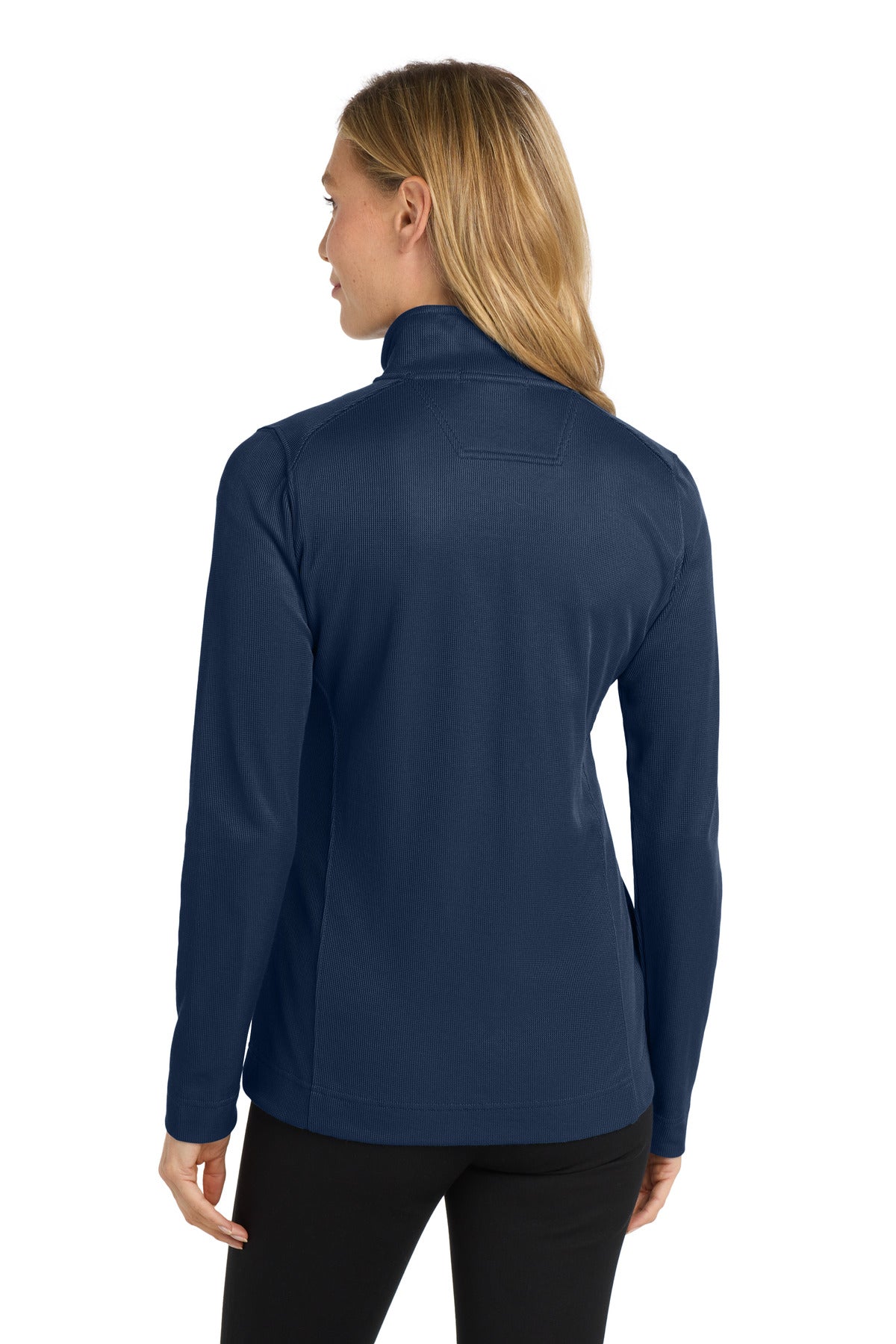 Port Authority Women's Vertical Texture Full-Zip Jacket - True Navy/ Iron Grey