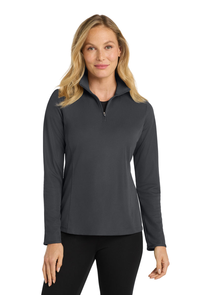 Port Authority Women's Pinpoint Mesh 1/2-Zip - Battleship Grey