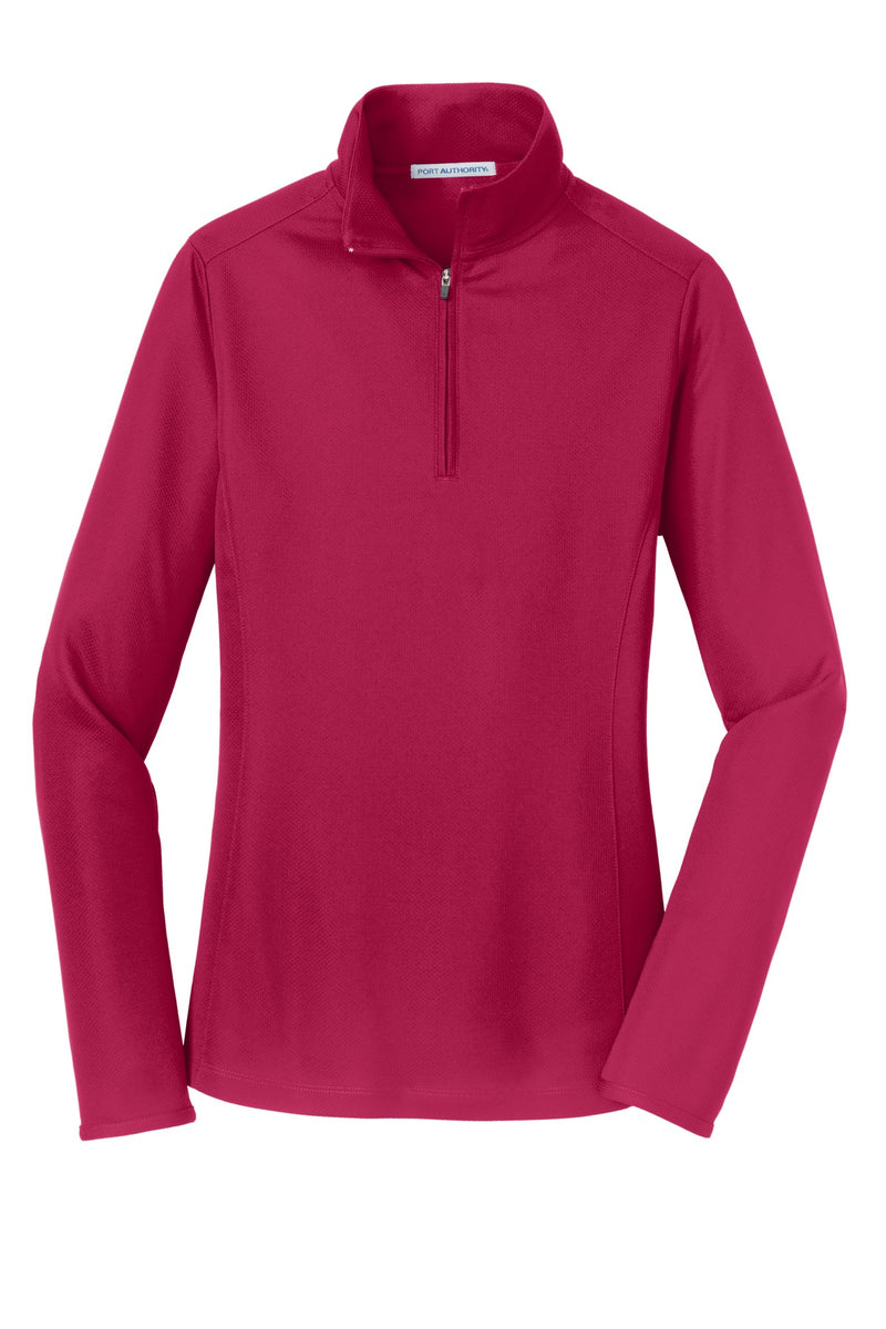 Port Authority Women's Pinpoint Mesh 1/2-Zip - Dark Fuchsia