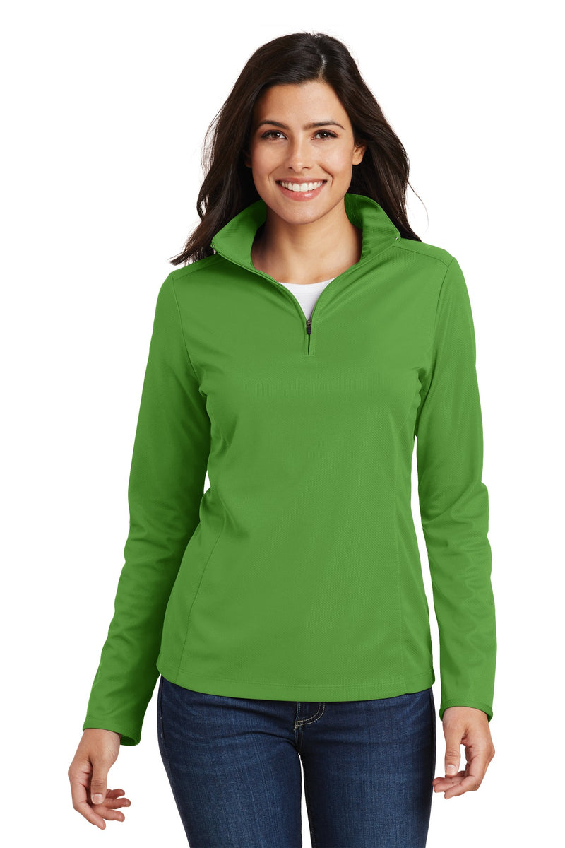Port Authority Women's Pinpoint Mesh 1/2-Zip - Treetop Green