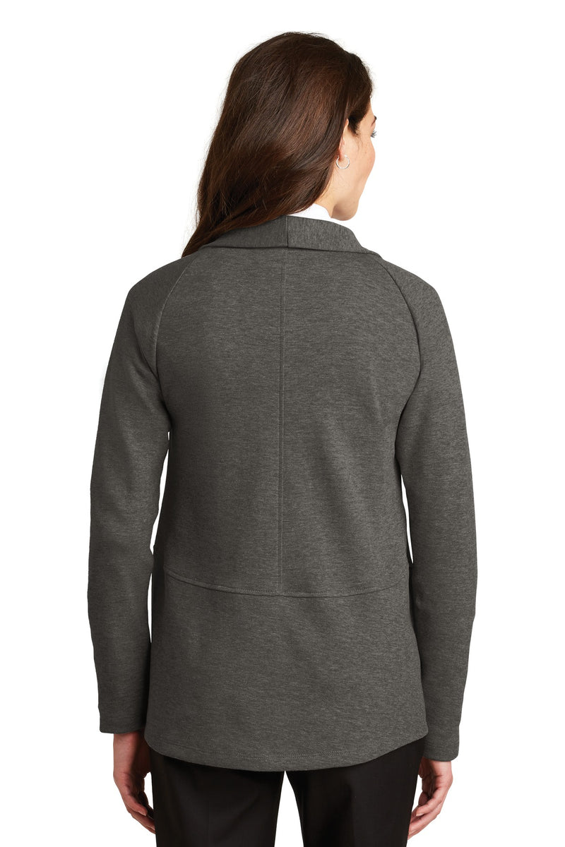 Port Authority Women's Interlock Cardigan - Charcoal Heather/ Medium Heather Grey