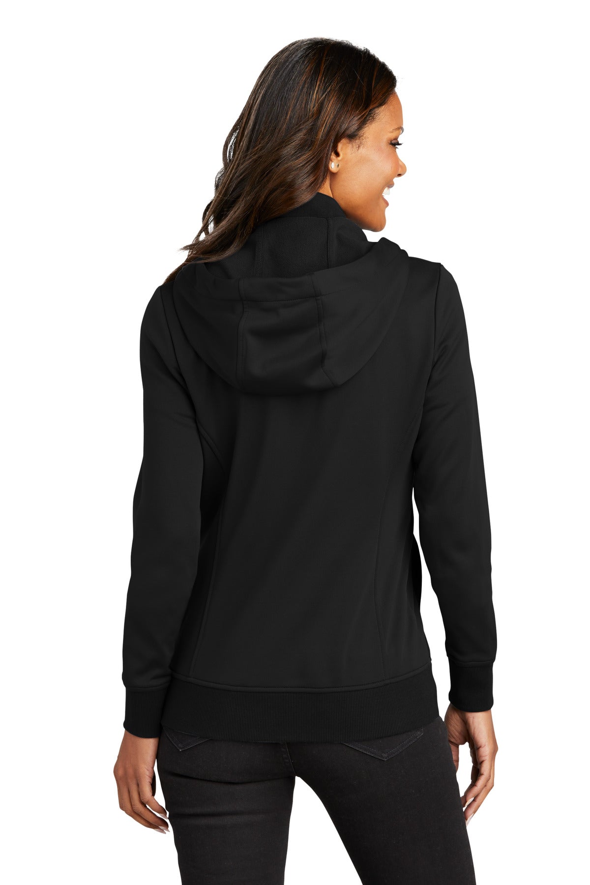 Port Authority Women's Smooth Fleece Hooded Jacket - Deep Black