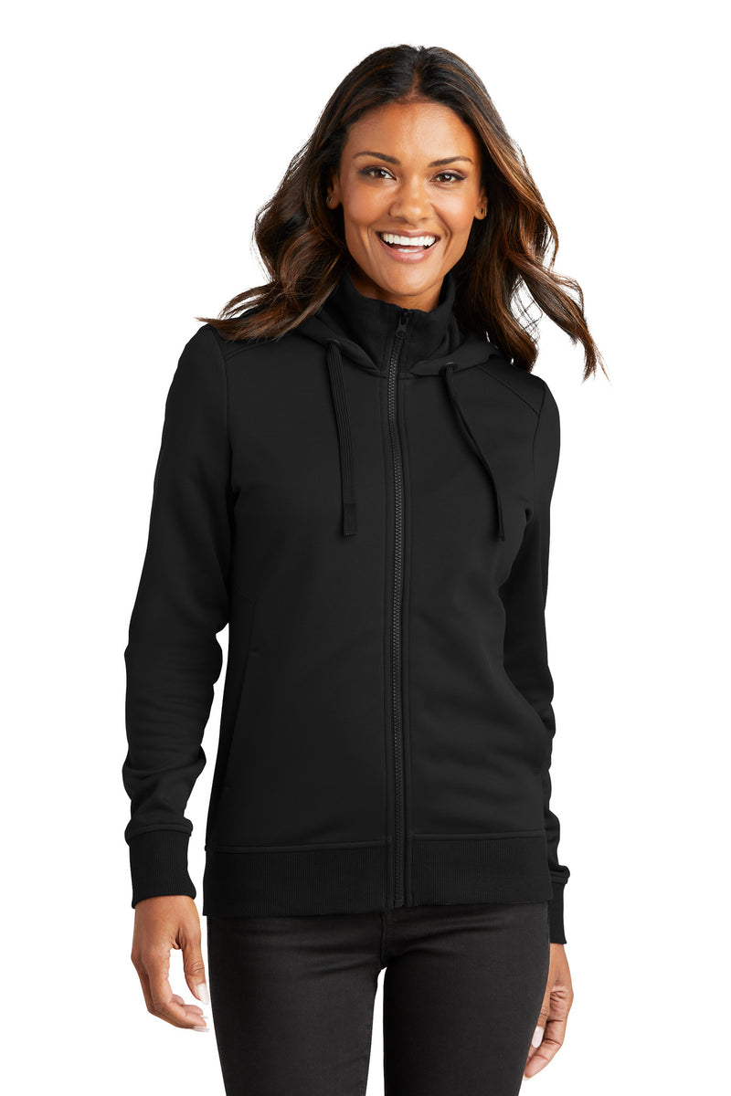 Port Authority Women's Smooth Fleece Hooded Jacket - Deep Black