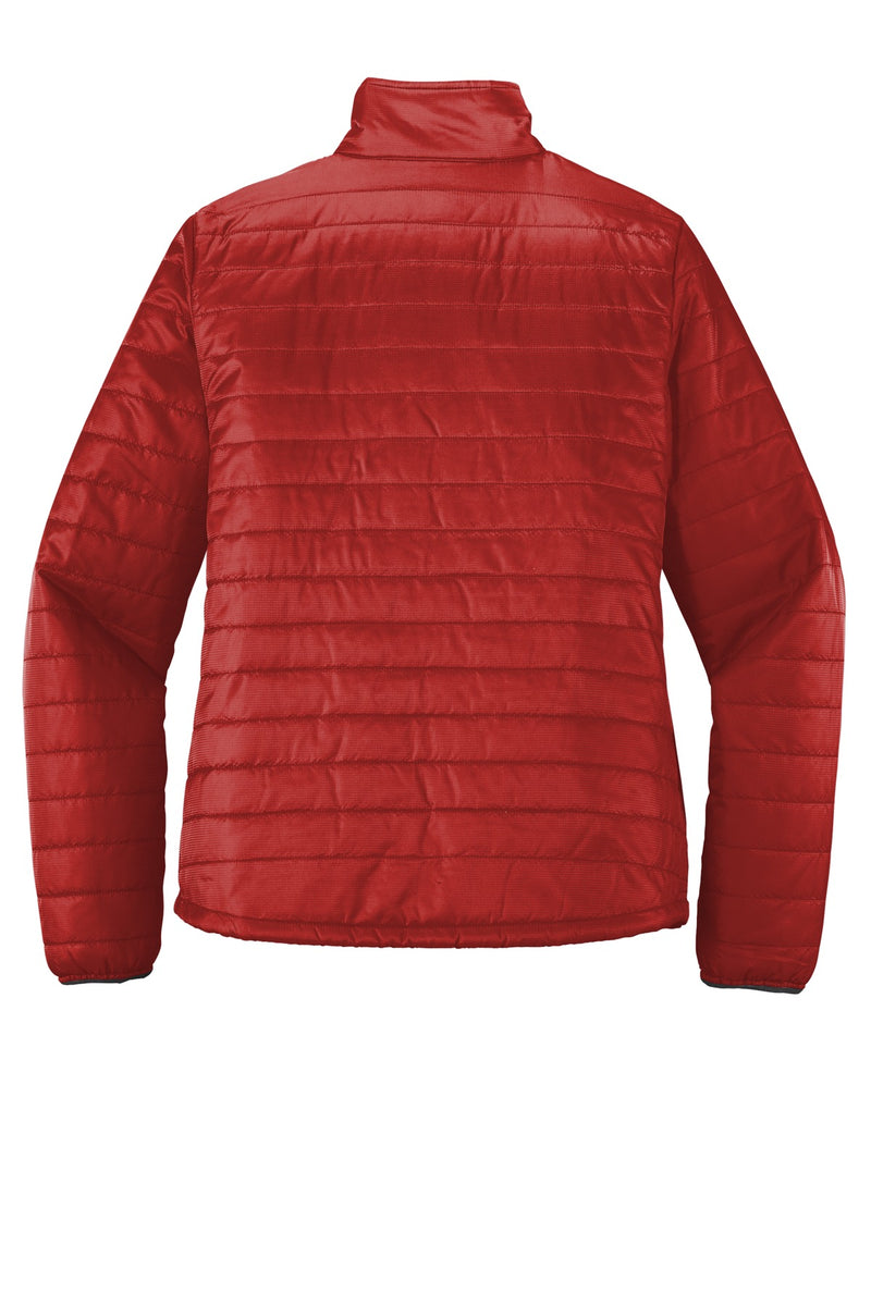 Port Authority Women's Packable Puffy Jacket - Fire Red/ Graphite