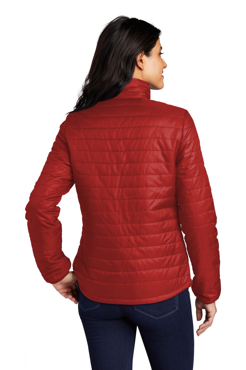 Port Authority Women's Packable Puffy Jacket - Fire Red/ Graphite