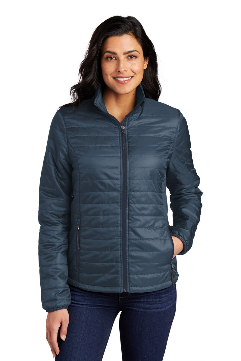 Port Authority Women's Packable Puffy Jacket - Regatta Blue/ River Blue Navy