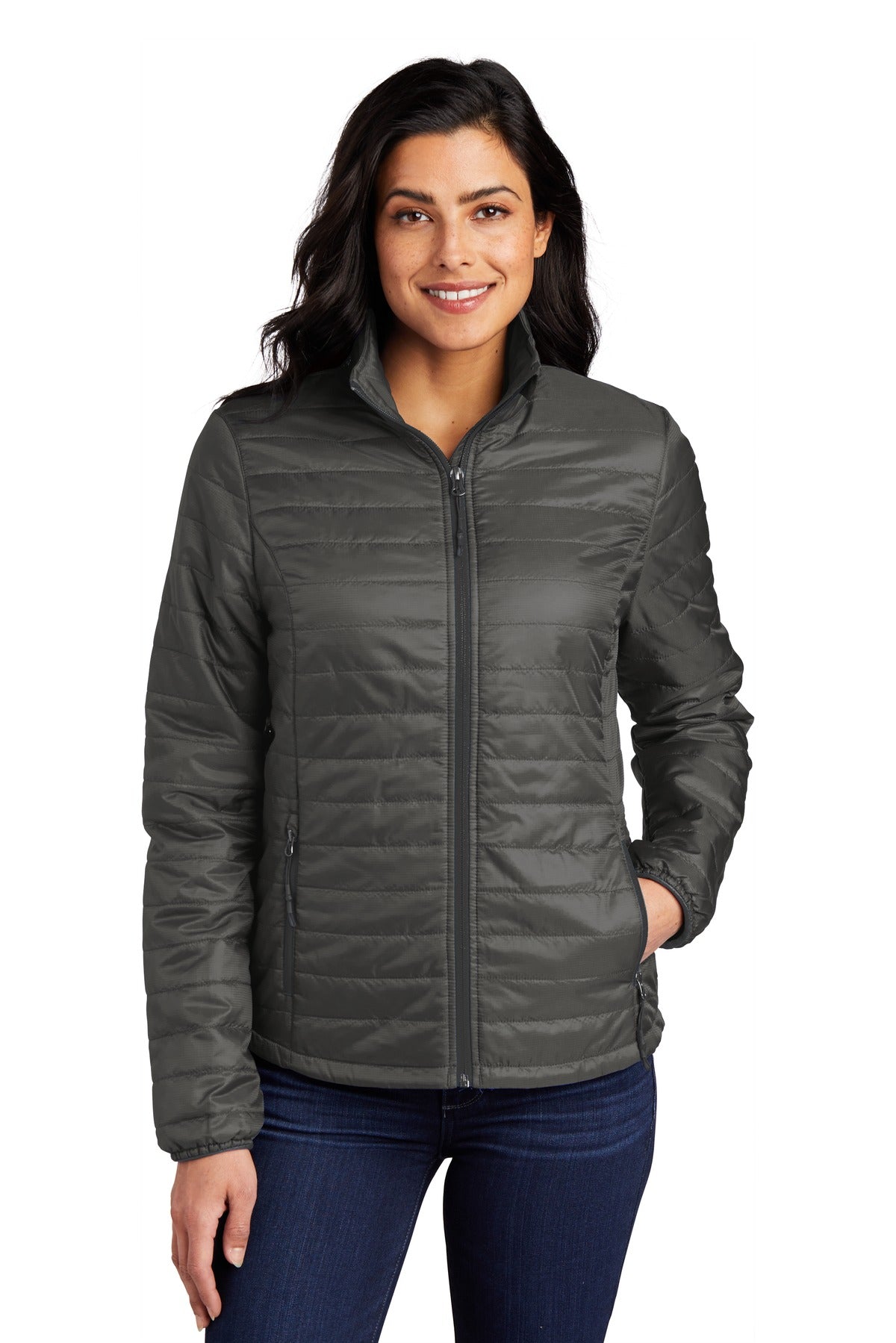 Port Authority Women's Packable Puffy Jacket - Sterling Grey/ Graphite