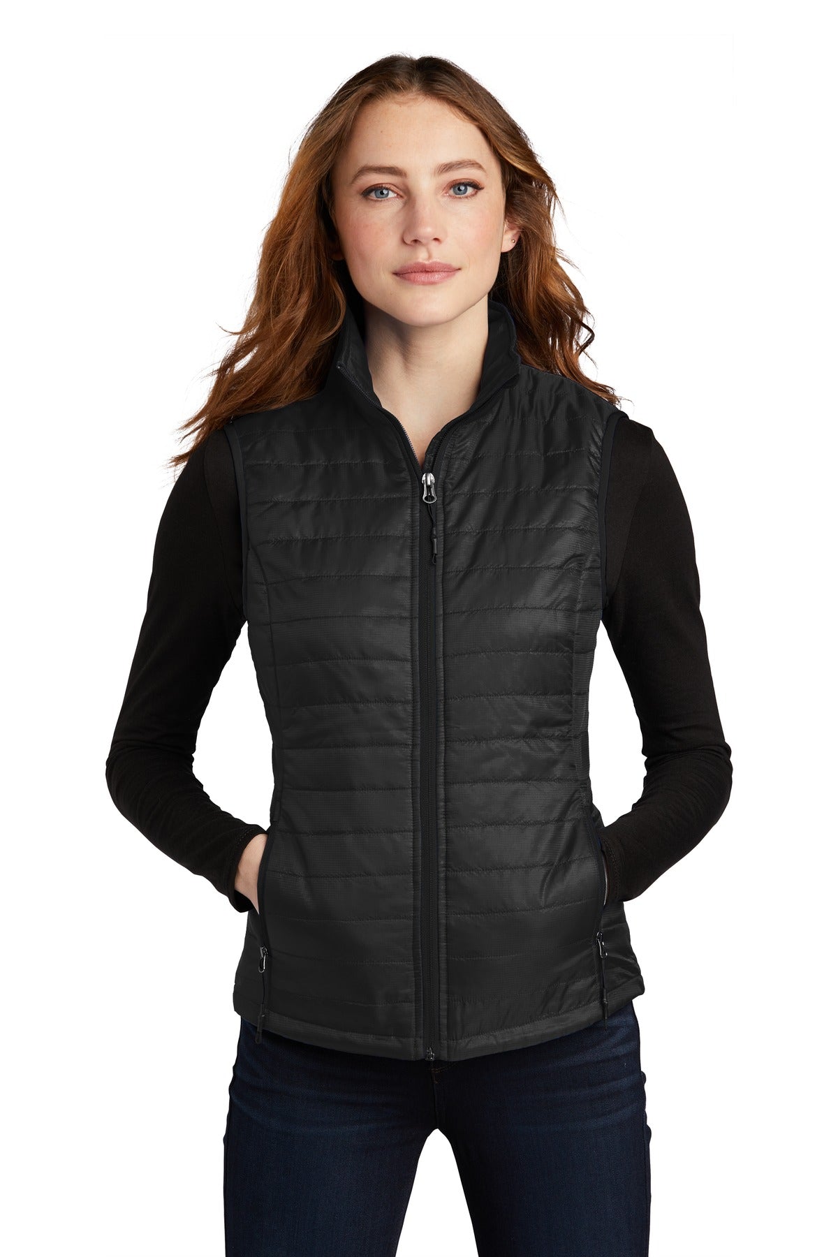 Port Authority  Women's Packable Puffy Vest - Deep Black