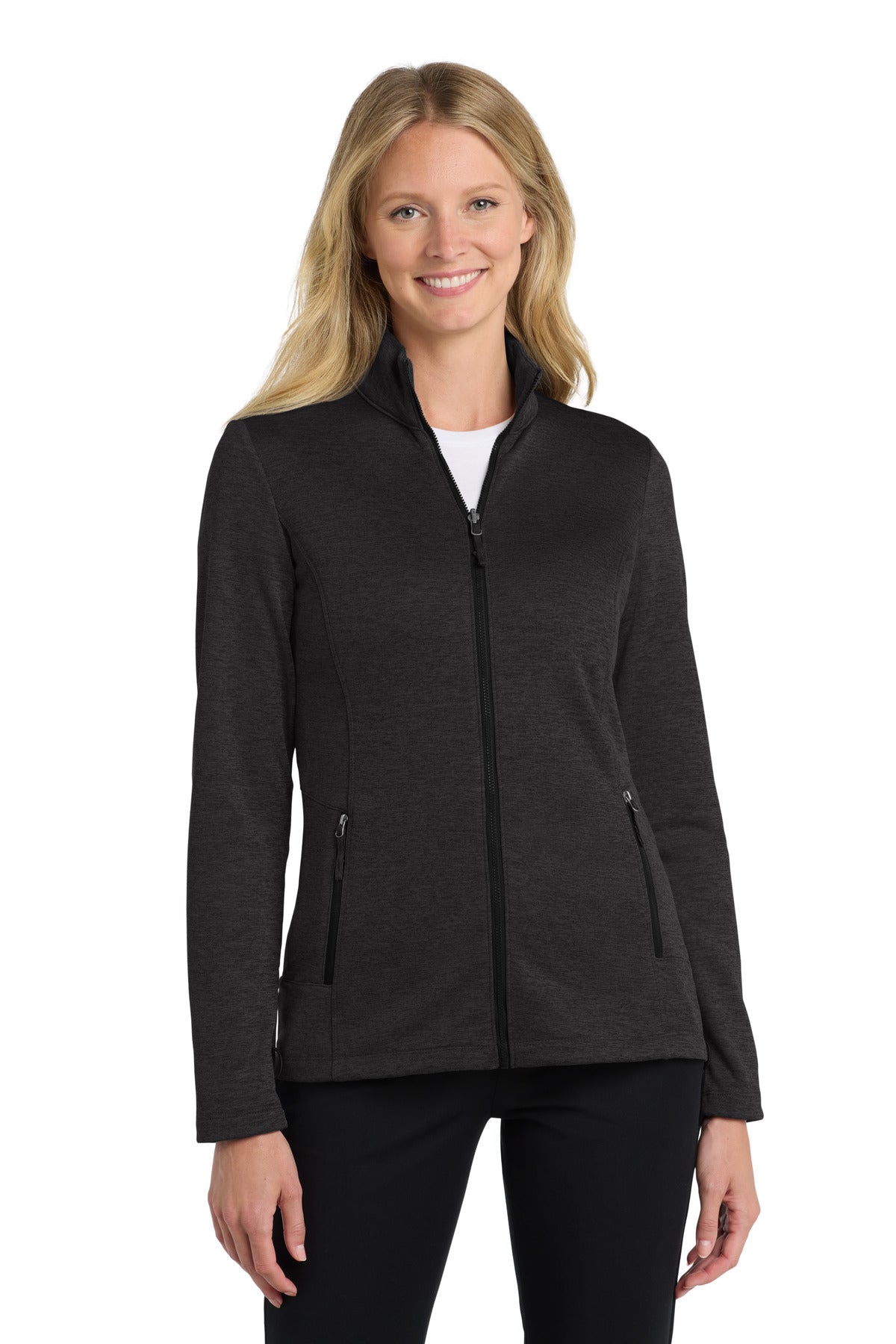 Port Authority  Women's Collective Striated Fleece Jacket - Deep Black Heather