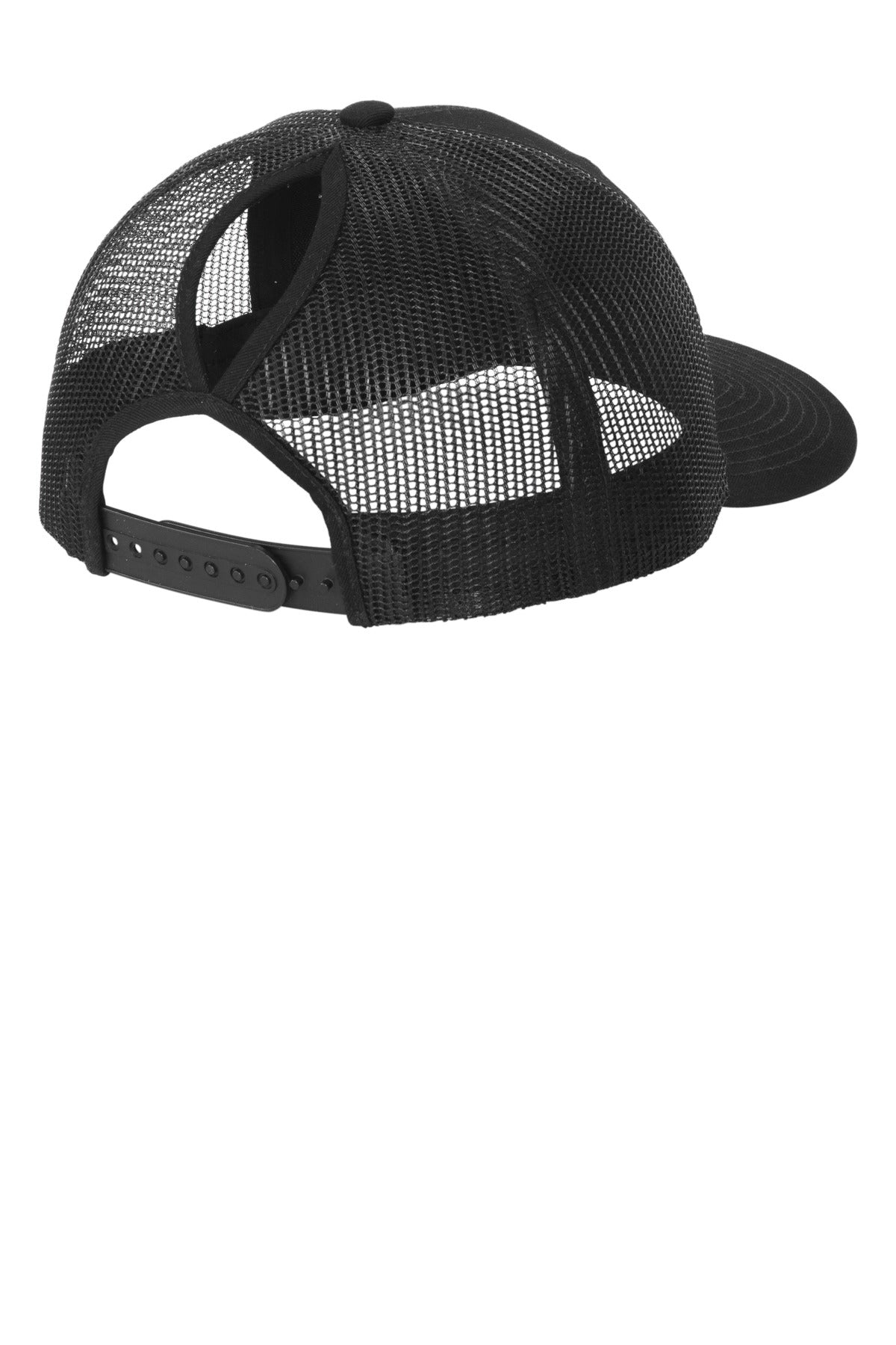 Port Authority Snapback Ponytail Trucker Cap - Black
