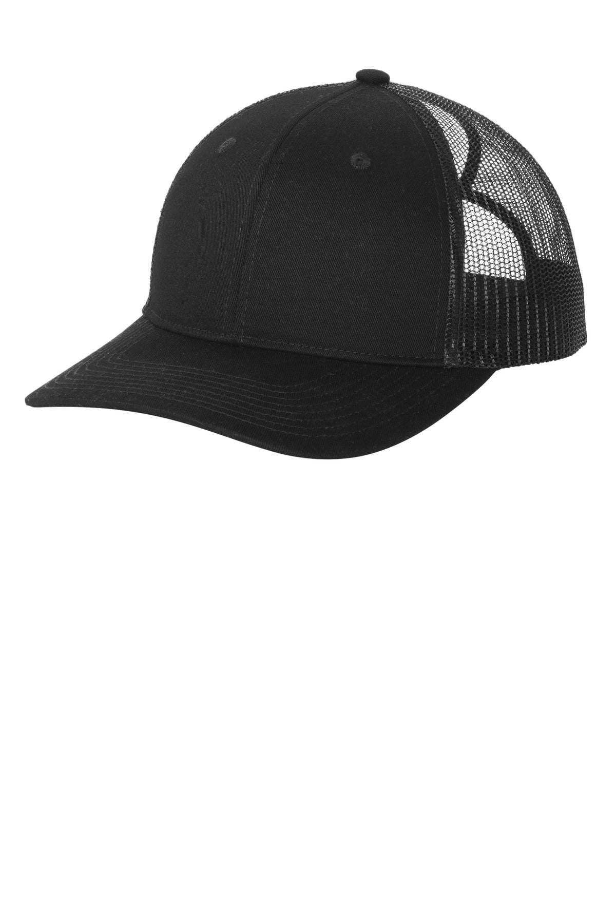 Port Authority Snapback Ponytail Trucker Cap - Black