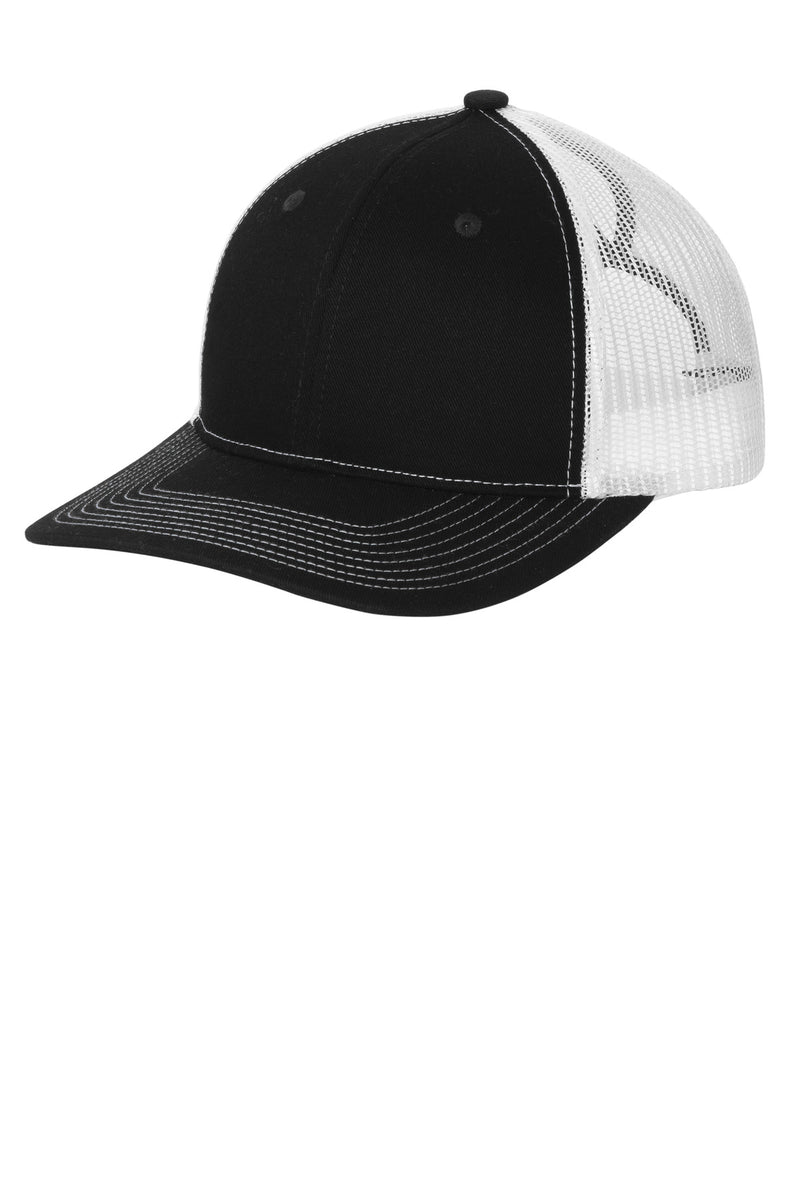 Port Authority Snapback Ponytail Trucker Cap - Black/ White