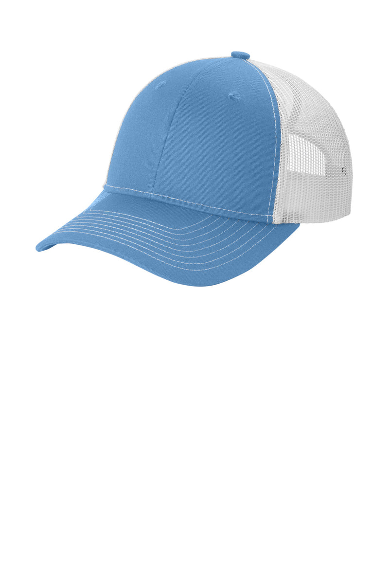 Port Authority Snapback Ponytail Trucker Cap - Carolina Blue/ White