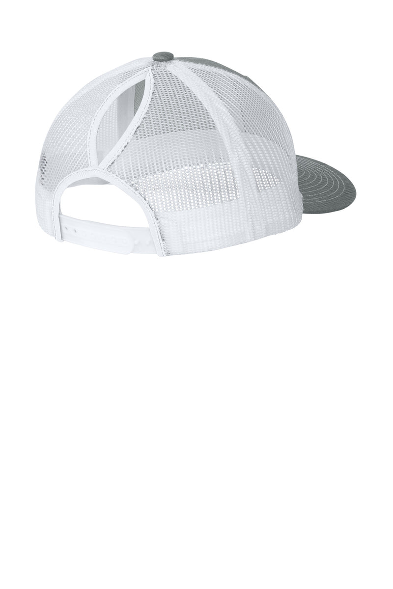 Port Authority Snapback Ponytail Trucker Cap - Heather Grey/ White