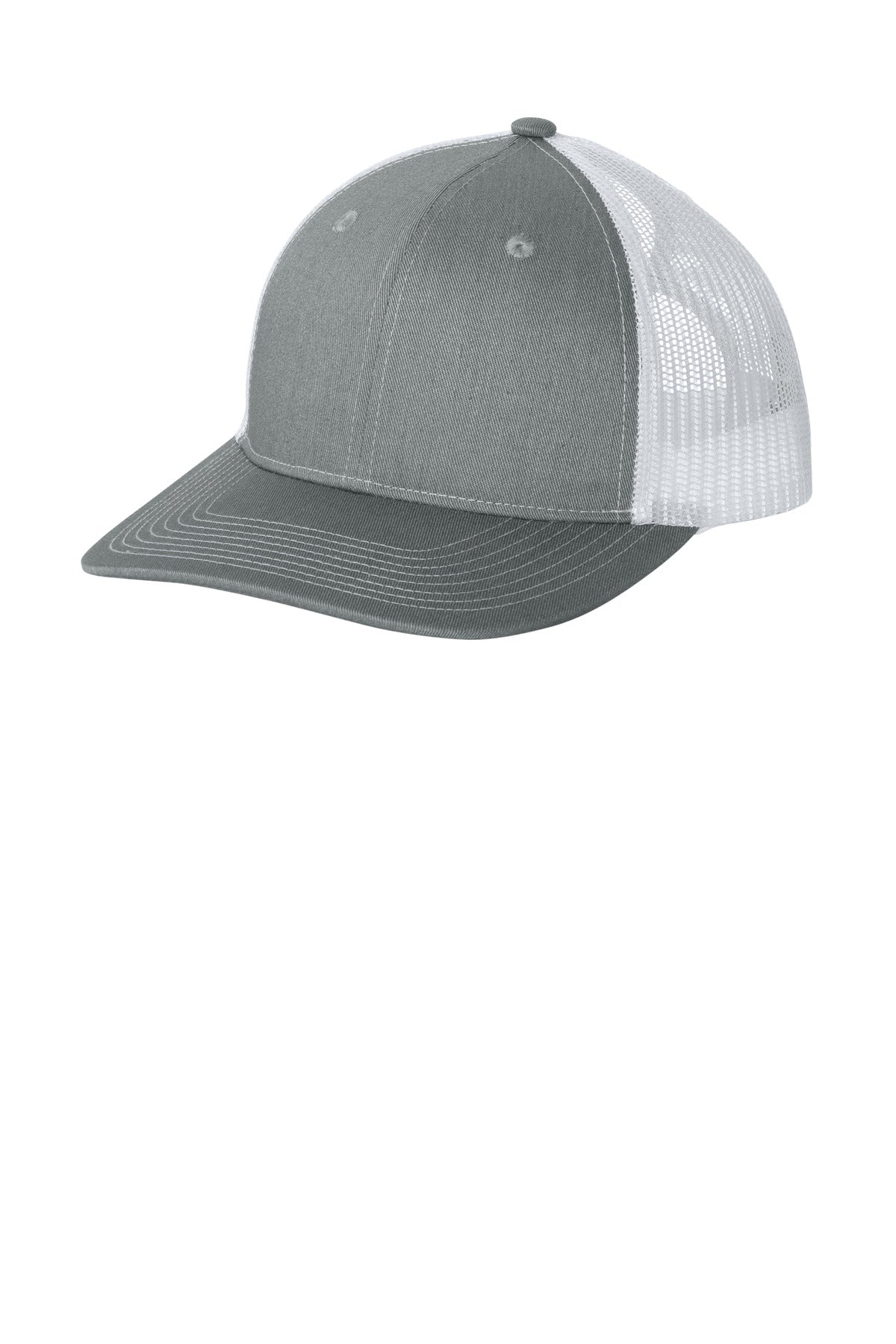 Port Authority Snapback Ponytail Trucker Cap - Heather Grey/ White