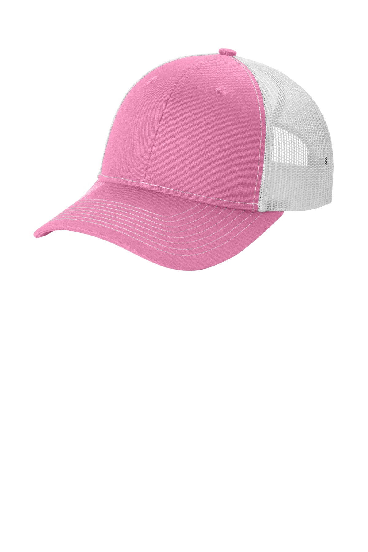 Port Authority Snapback Ponytail Trucker Cap - True Pink/ White