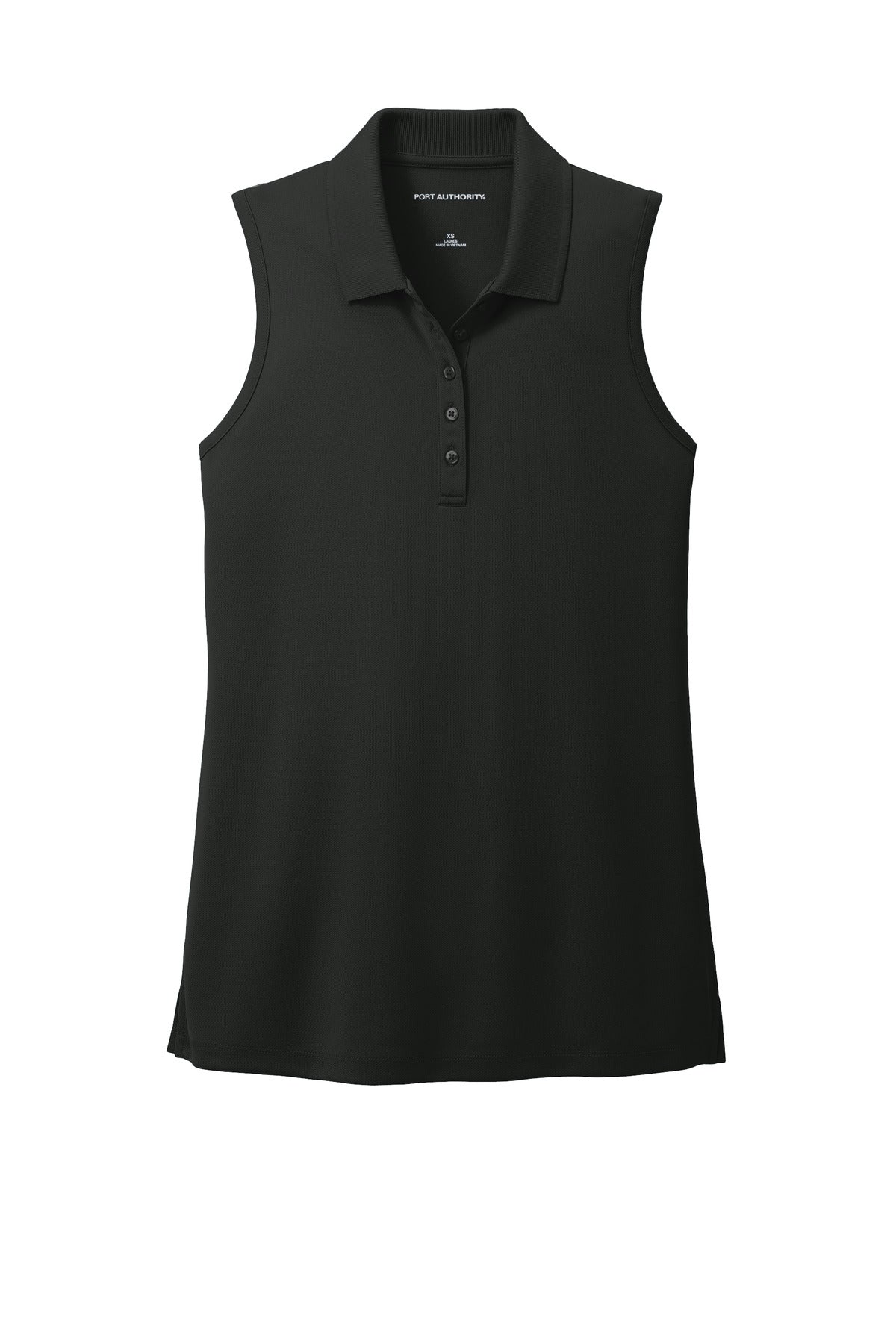 Port Authority Women's Dry Zone UV Micro-Mesh Sleeveless Polo - Deep Black