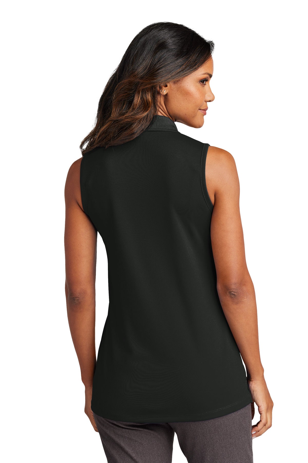 Port Authority Women's Dry Zone UV Micro-Mesh Sleeveless Polo - Deep Black