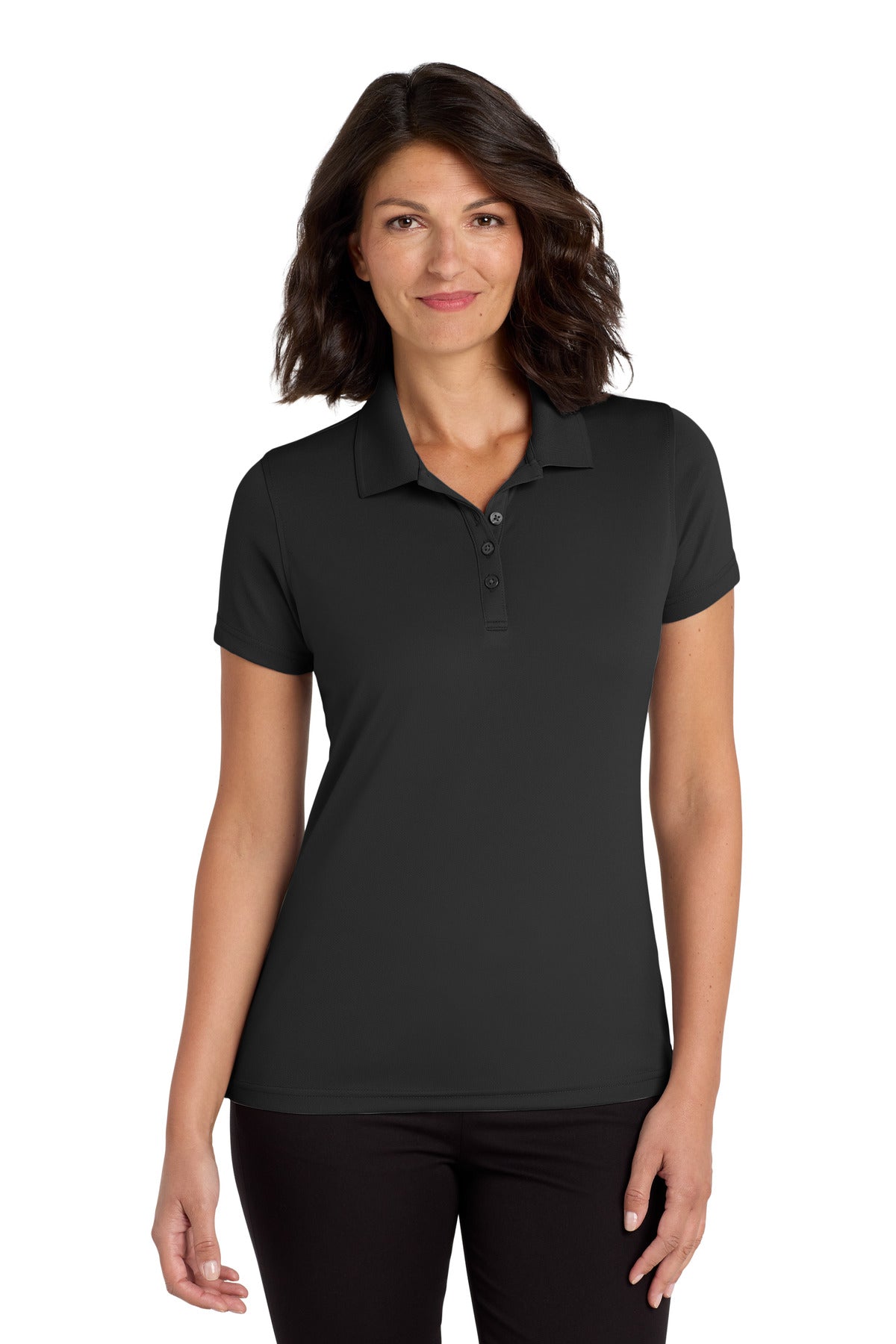 Port Authority Women's Dry Zone UV Micro-Mesh Polo - Deep Black