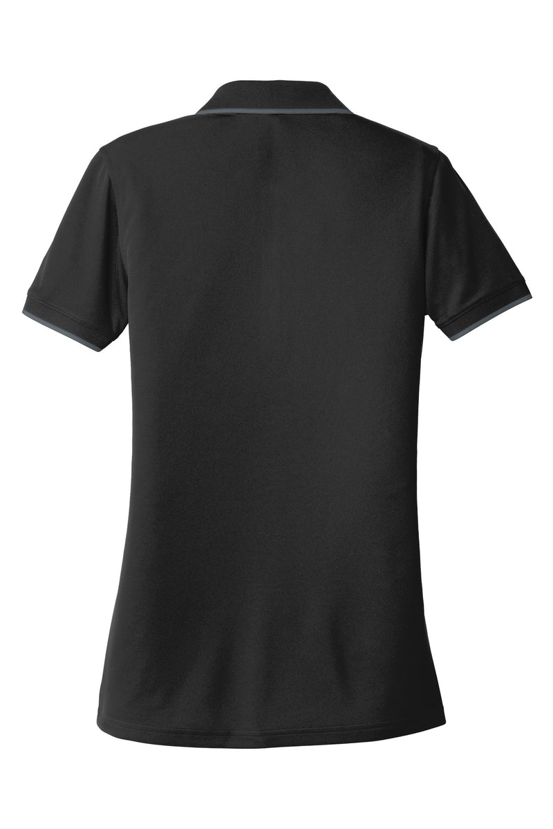Port Authority Women's Dry Zone UV Micro-Mesh Tipped Polo - Deep Black/ Graphite