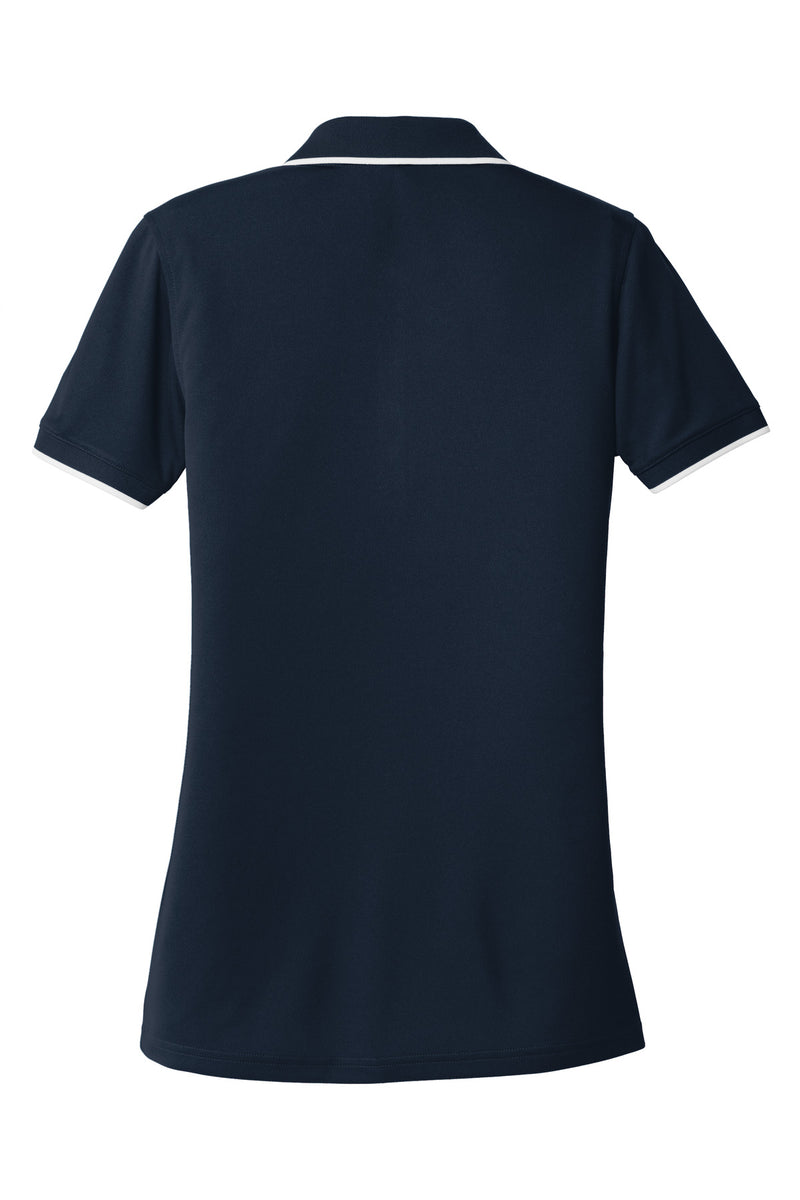 Port Authority Women's Dry Zone UV Micro-Mesh Tipped Polo - River Blue Navy/ White