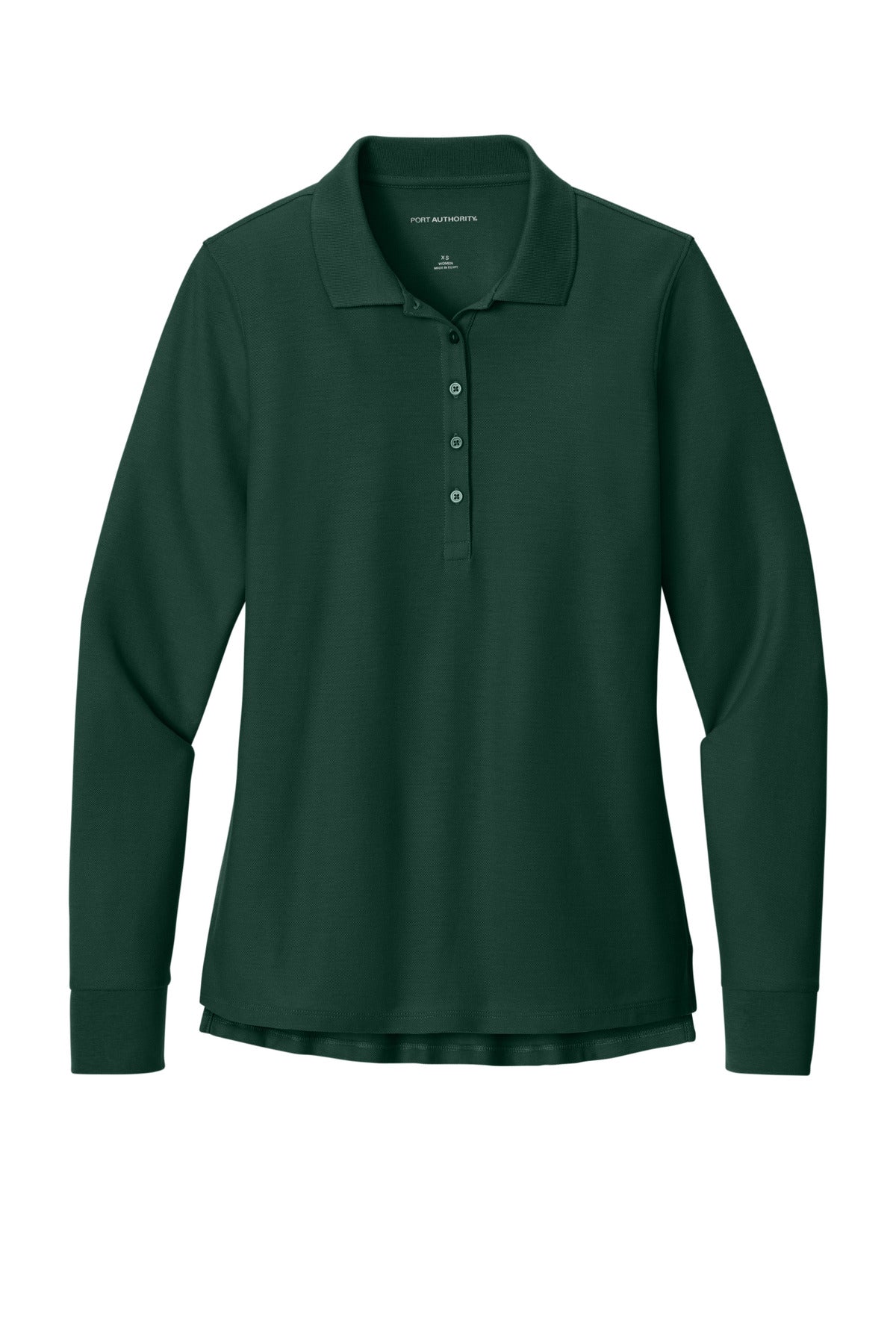 Port Authority Women's Wearever Signature Pique Long Sleeve Polo - Dark Green