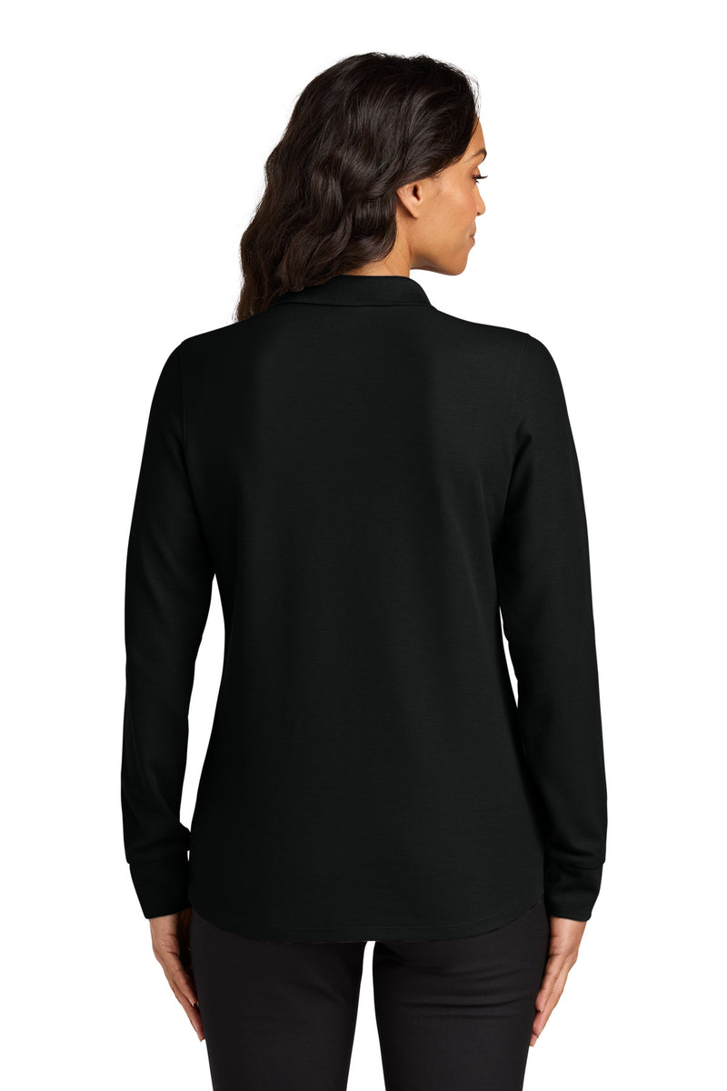 Port Authority Women's Wearever Signature Pique Long Sleeve Polo - Deep Black